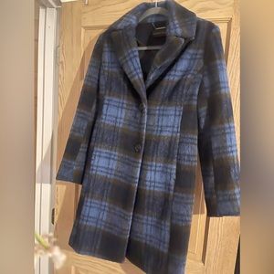 Plaid wool peacoat